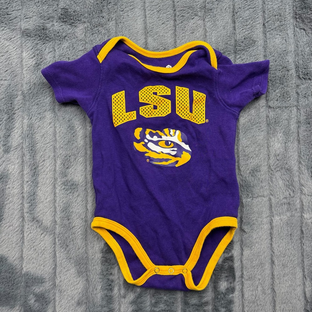 Gen2 LSU Tigers Purple Gold Baby Bodysuit 6/9M NCAA Fan Gear 100% Cotton